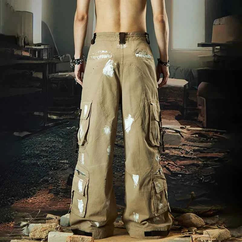 Trendy Personalized Paint Printed Cargo Pants