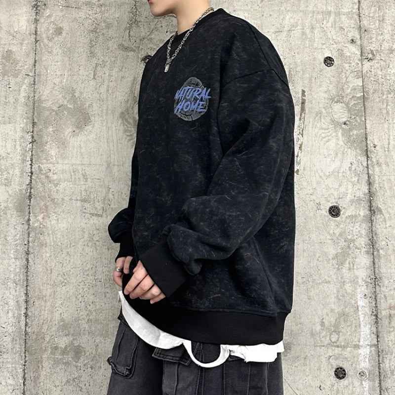 American Style Hip Hop Foam Print Sweatshirt