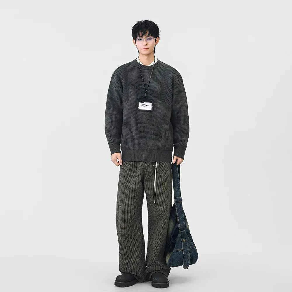 Y2K Cozy Textured Crew Neck Sweater