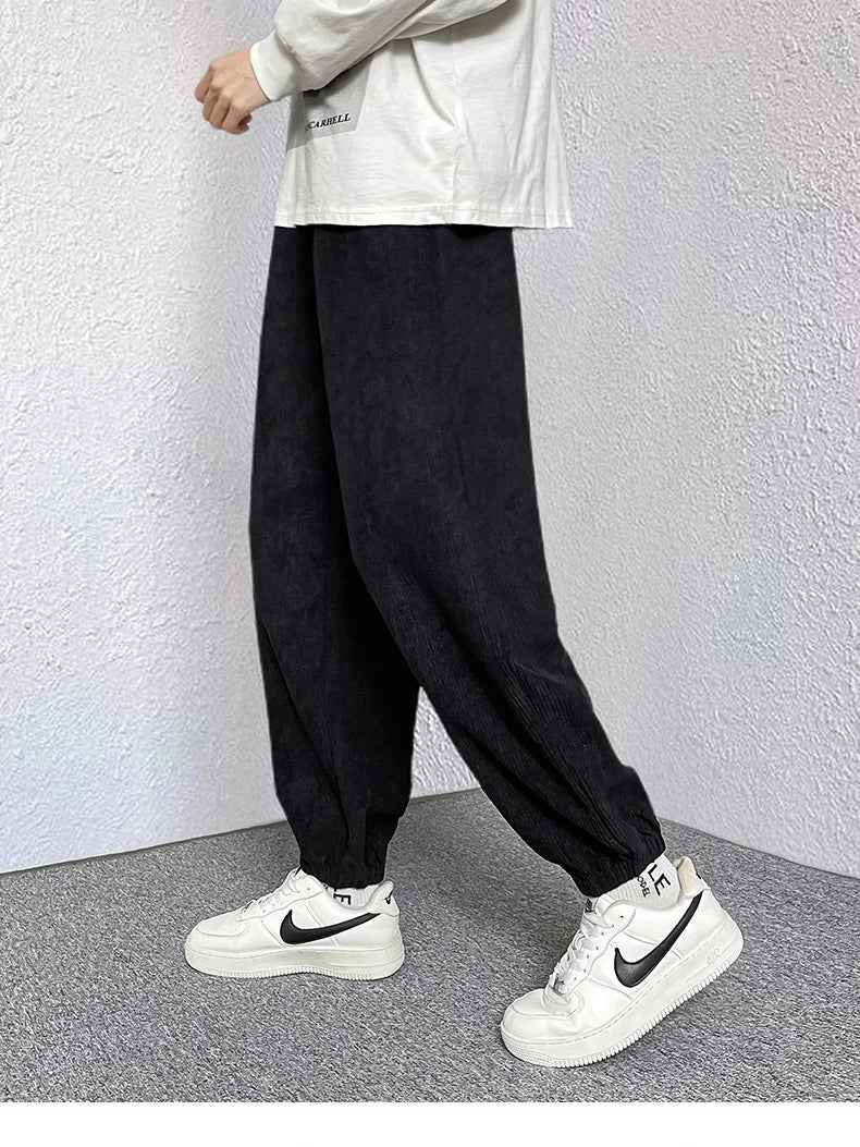 Elevated Loose Corduroy Harem Neutral Jogger