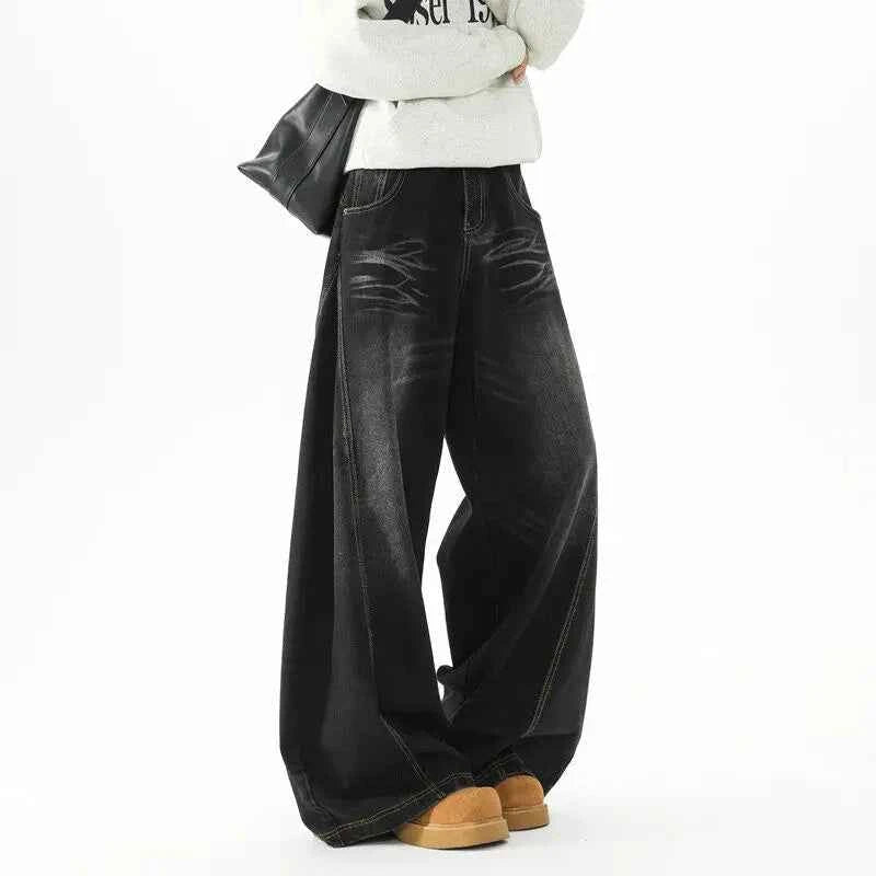 Vintage Patchwork Loose Wide Leg Jeans