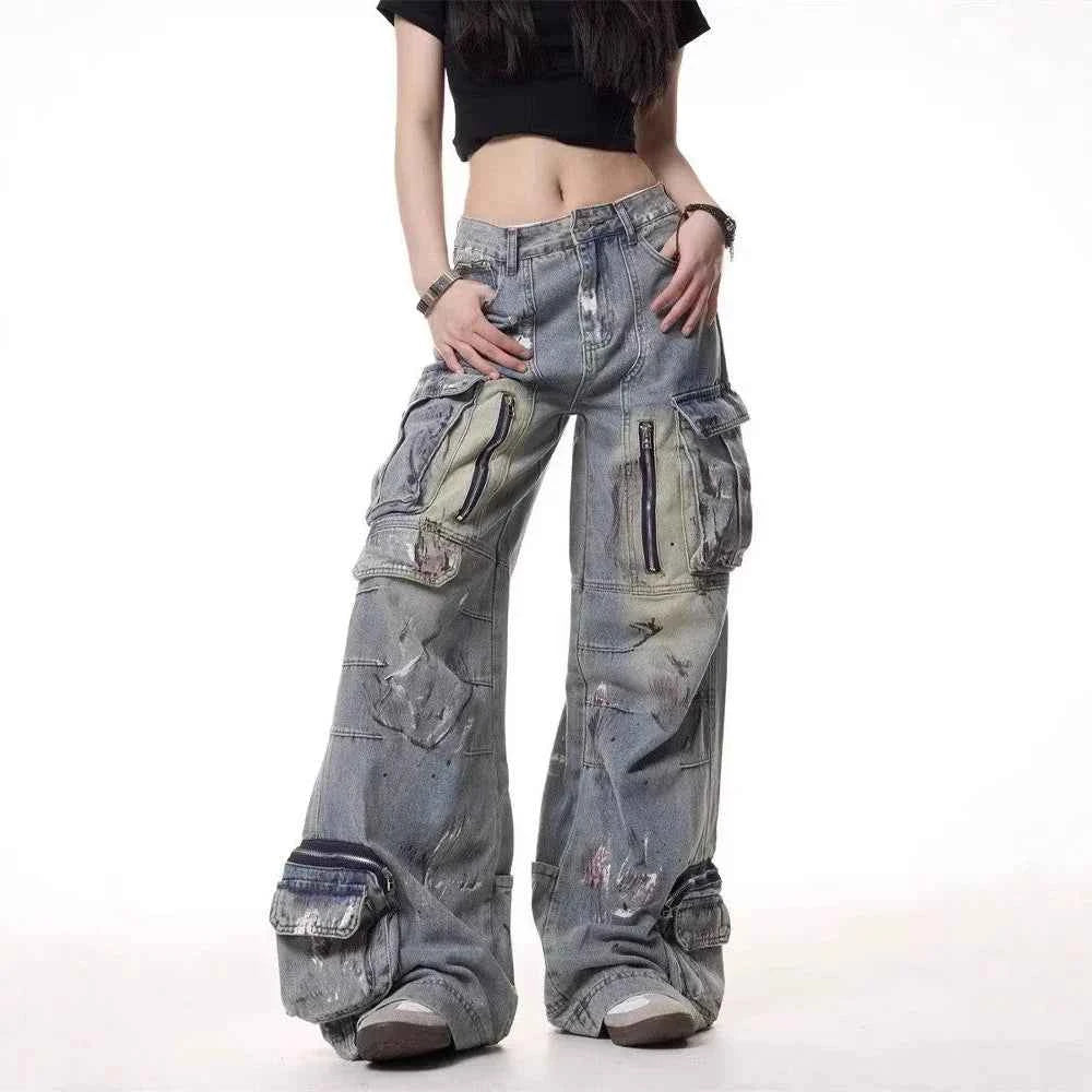 Retro American Style Workwear Baggy Jeans