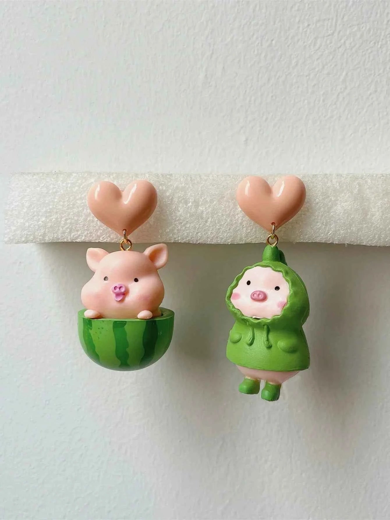 Yellow Piggy Love Earrings