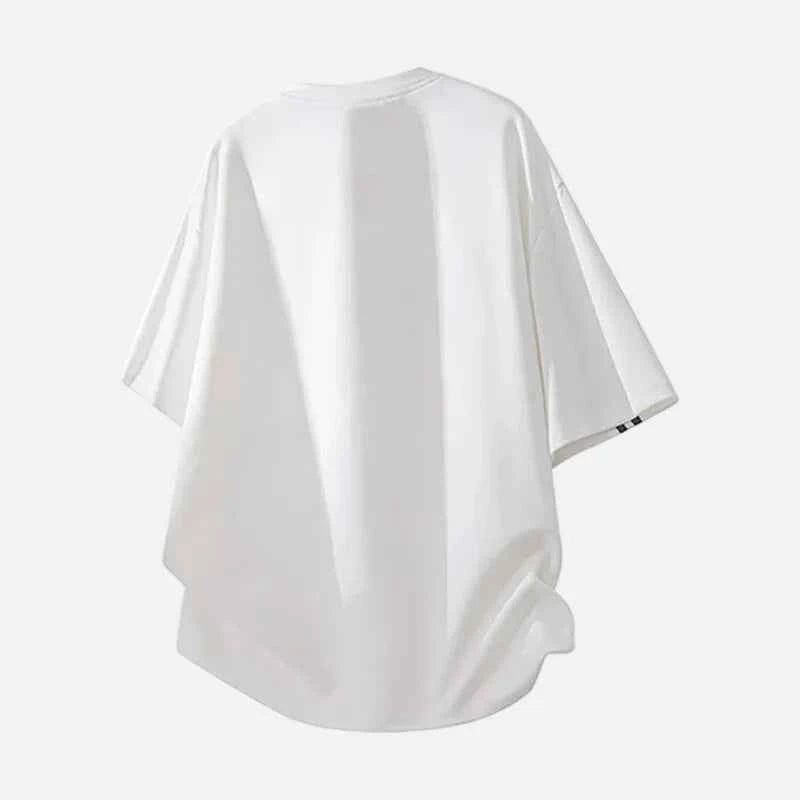 Splicing Printed Casual Short Sleeve T-Shirt