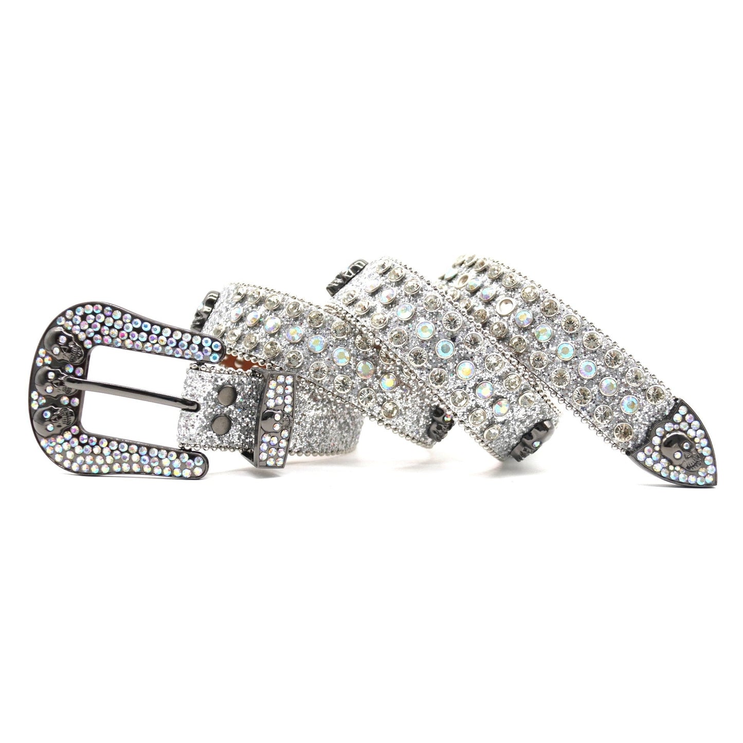 Skull & Diamond | Rhinestone Studded Belt - Luxuryurbanwear
