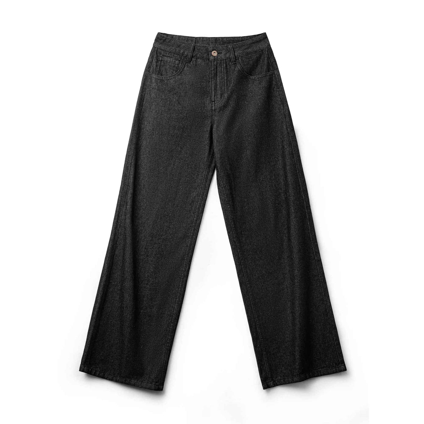 Black Retro Loose Fit Straight Jeans