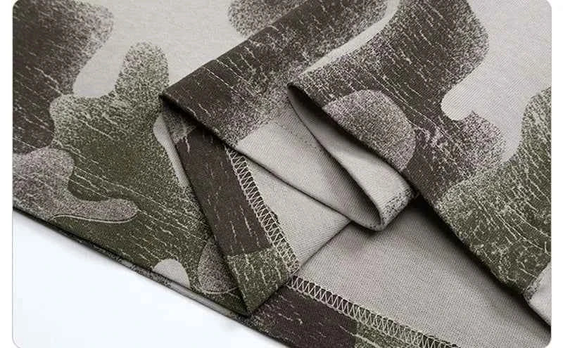 Vintage Camouflage Printed Long Sleeve T-Shirt