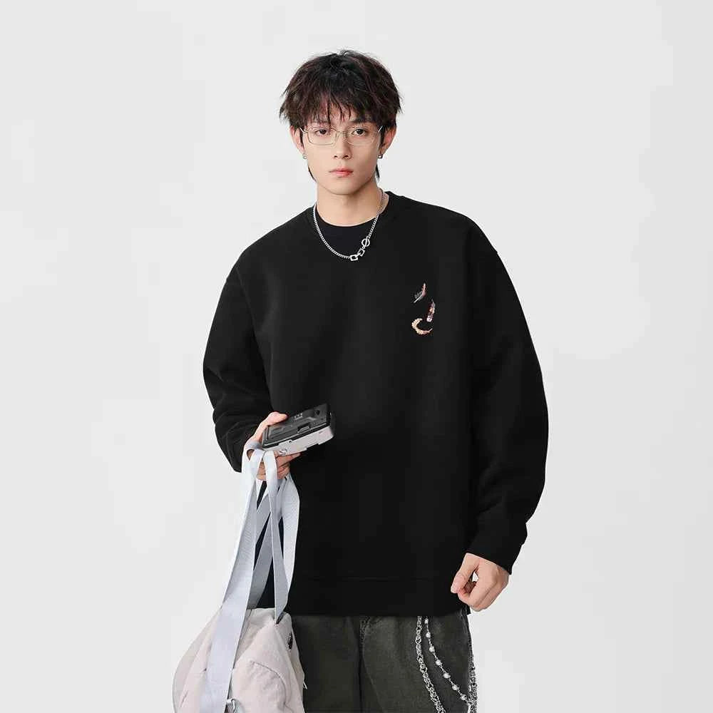 Y2K Abstract Pattern Crew Neck Sweatshirt