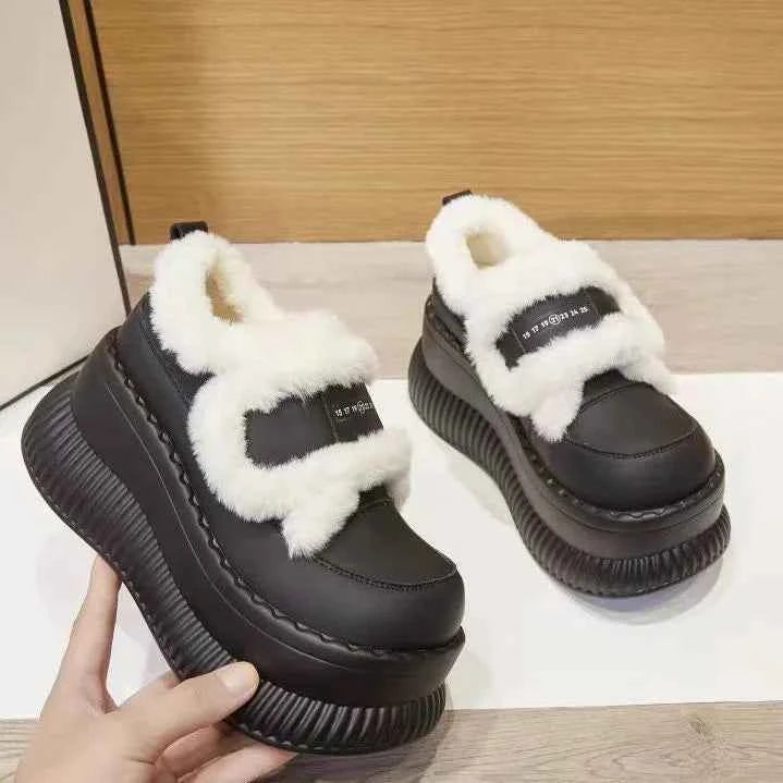 Y2K High Heel Platform Snow Fur Boot