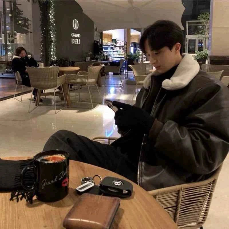 Men's Warm Thick Winter Leather Jacket