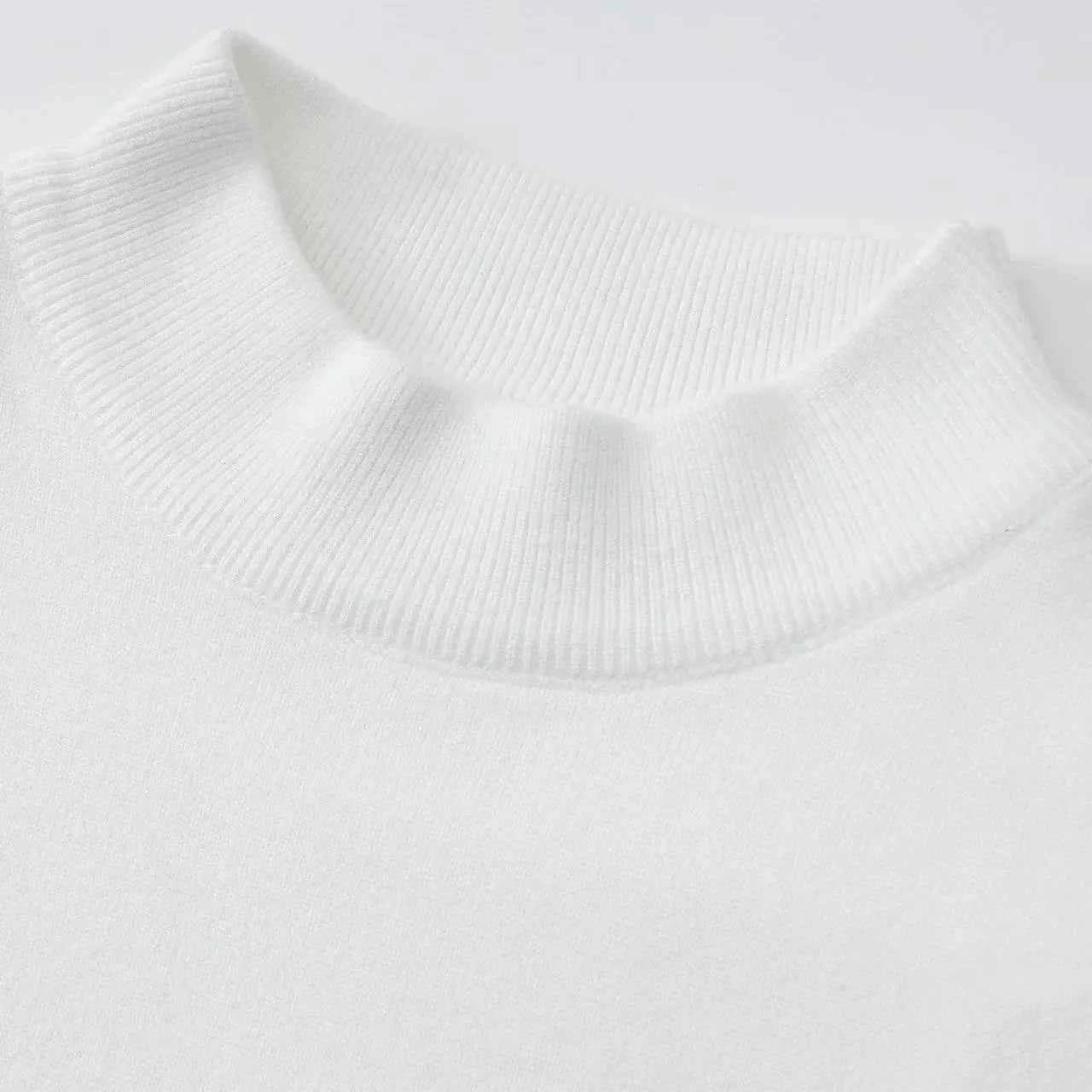 Warm Knitted Solid Color Classic Sweater