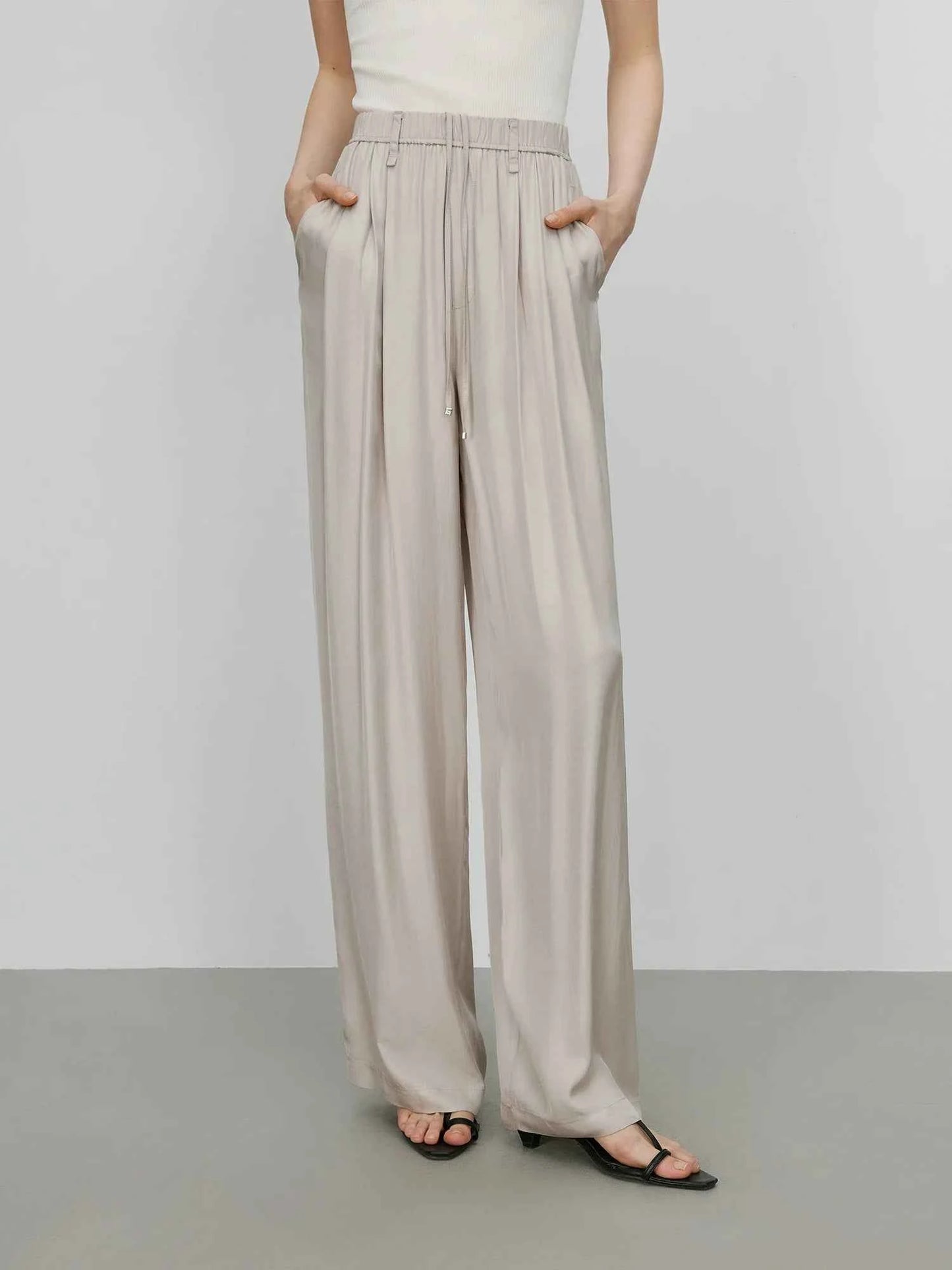 Premium Acetate Wide Leg Summer Pants