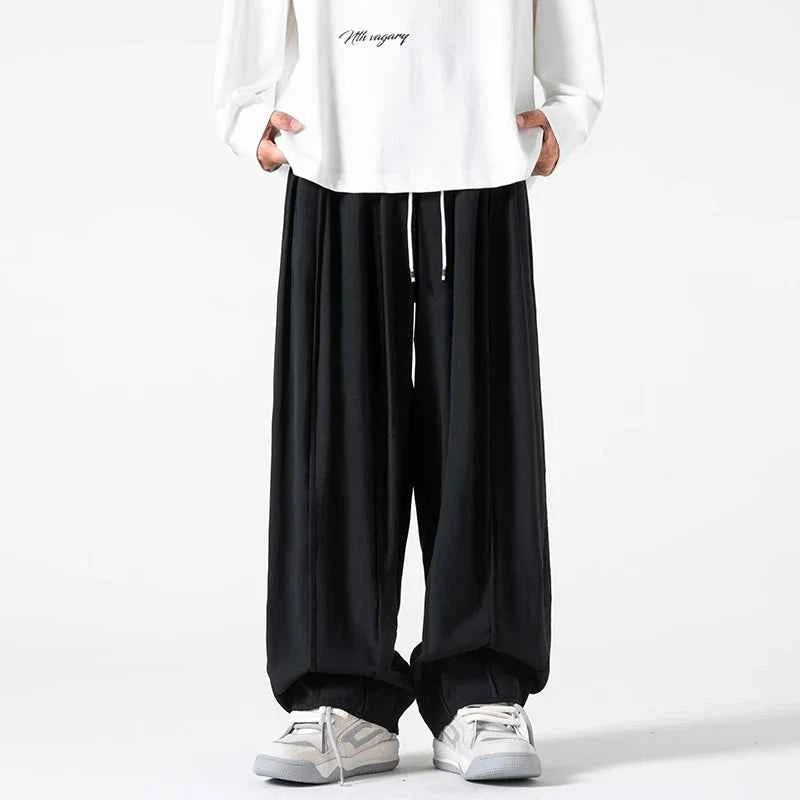 Fashionable High Waist Wide Leg Solid Color Jogger