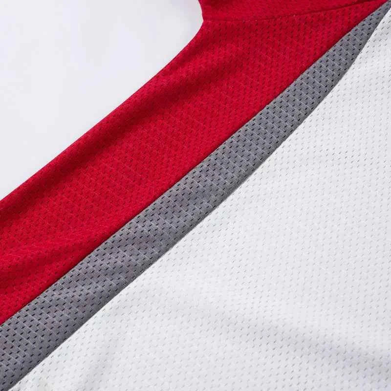 Retro Patchwork Graphic Mesh Jersey Polo Sport T-Shirt