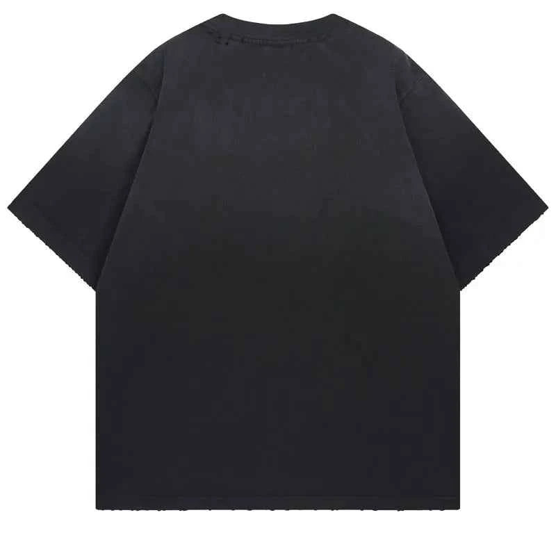 Fashionable Grunge Star Oversized Graphic Print T-Shirt