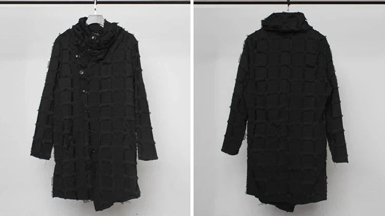 Mist Black Turtleneck Gothic Coat