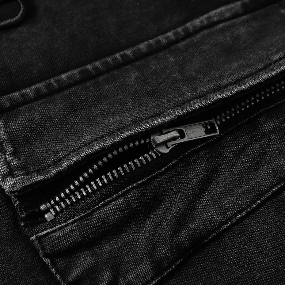 Oversized Cargo Pockets Patchwork T-Shirts