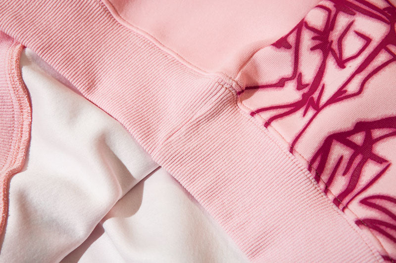 Oversized Cartoon Line Character Graphic Hoodie - Minimalist Art Streetwear | LuxuryUrbanwear