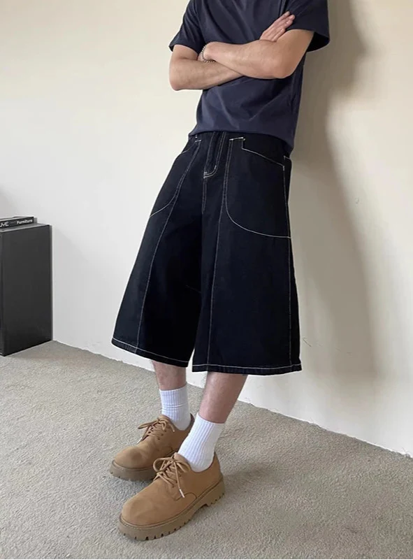Korean Black Gothic Vintage Aesthetic Short - Luxuryurbanwear