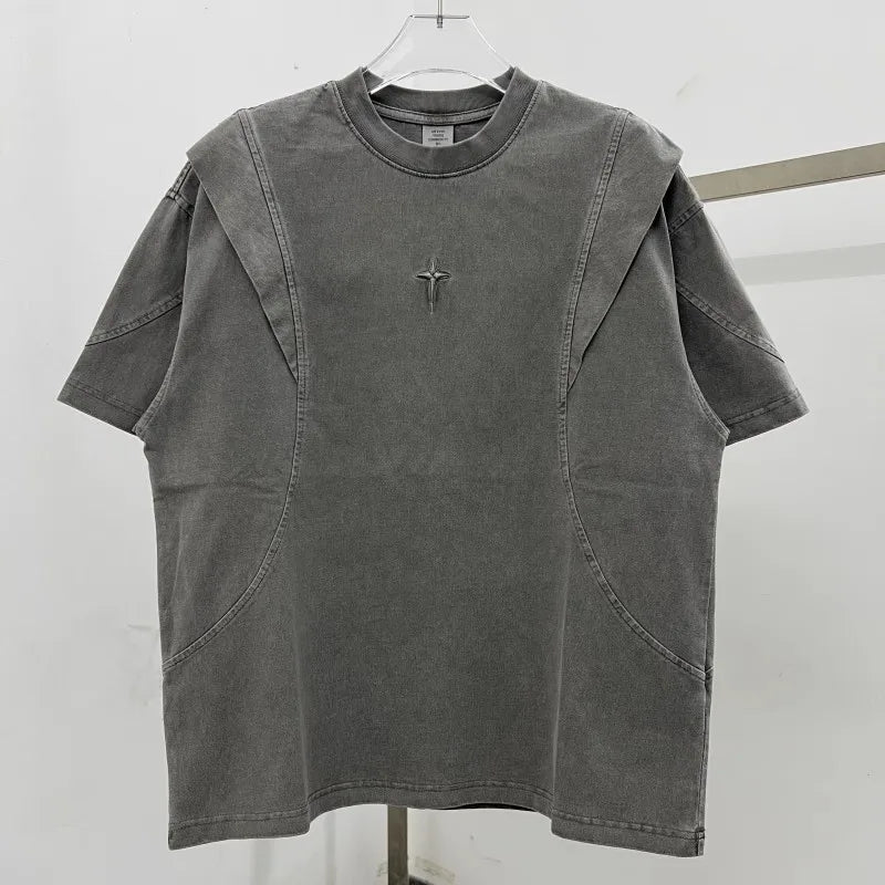 Patchwork Embroidery Unisex Oversized T-shirt