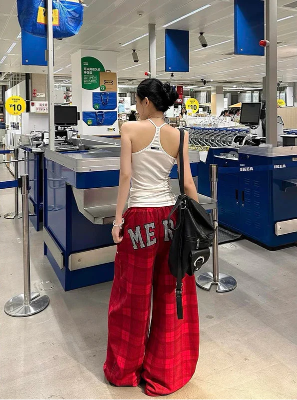 Y2K Chic American Style Star Graffiti Wide Leg Jogger - Luxuryurbanwear