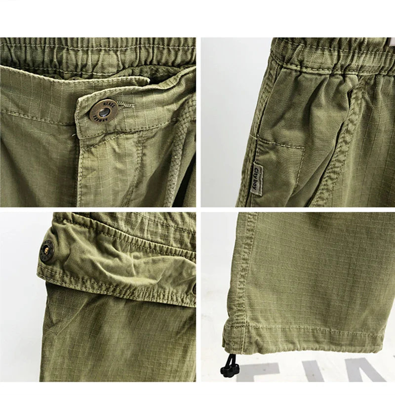 Tactical Straight Leg Elastic Waist Pants