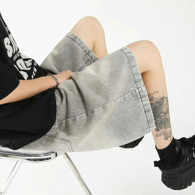 Streetwear Loose Straight Leg Denim Short