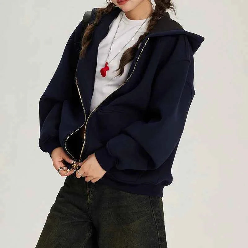 Vintage Cool Loose Fit Zipper Sweatshirt