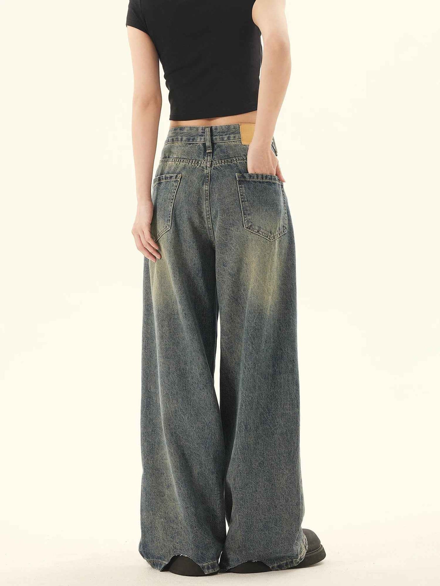 Gradual Change Washed Blue Jeans