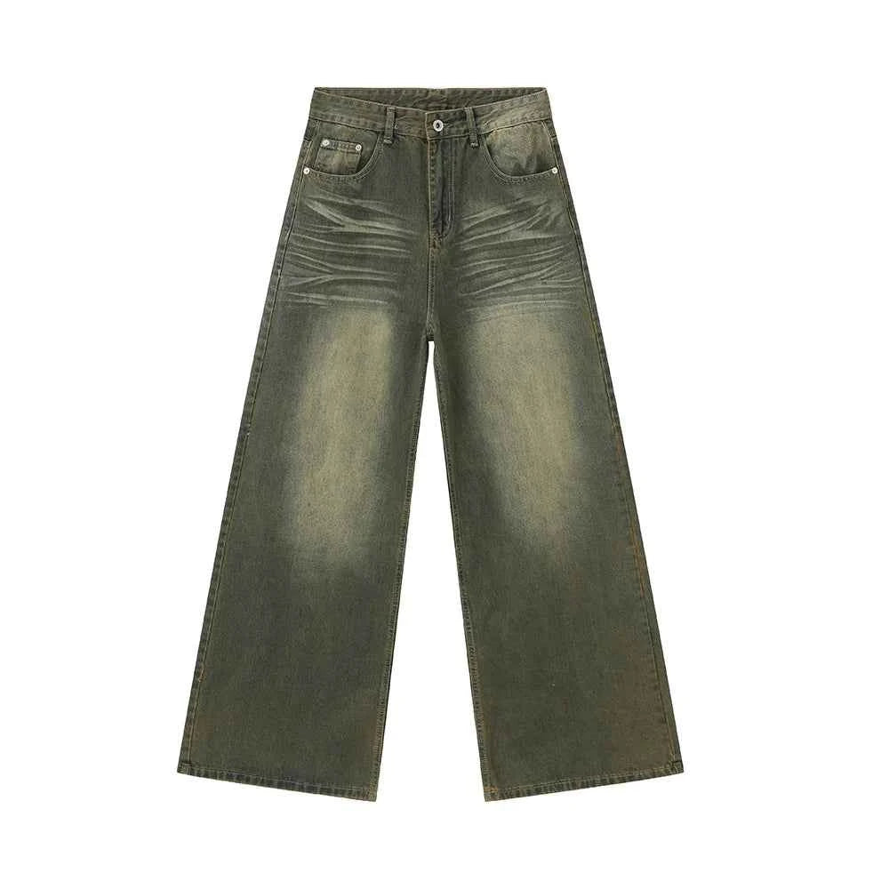 Flexible Vintage Distressed Loose Wide Leg Jeans