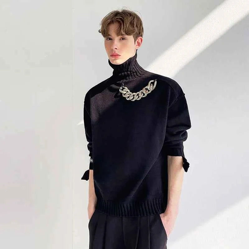 Personalized Luxury Metal Chain Knit Sweater