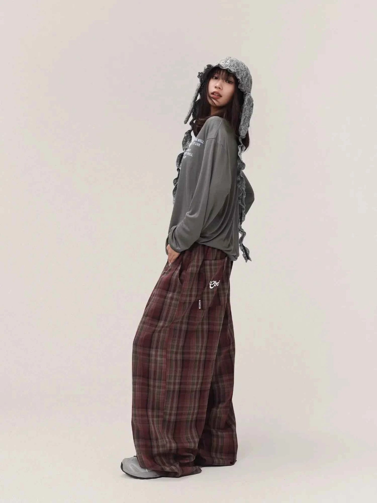 Vintage Red Checkered Work Pants