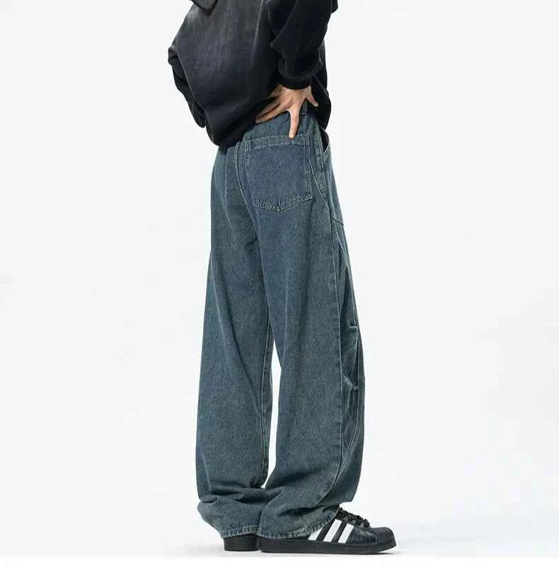 Personality Patchwork Baggy Straight Jeans