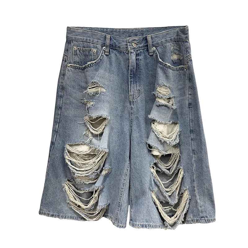 Hip Hop Elevated Vintage Blue Denim Jorts