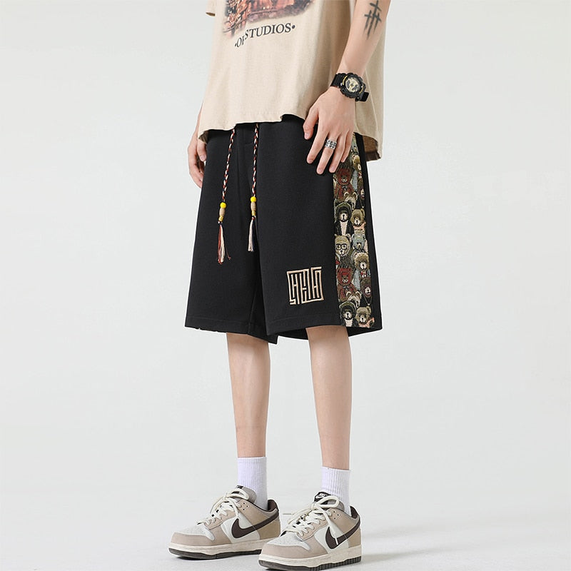 Kawaii Bear Side Patch Baggy Shorts