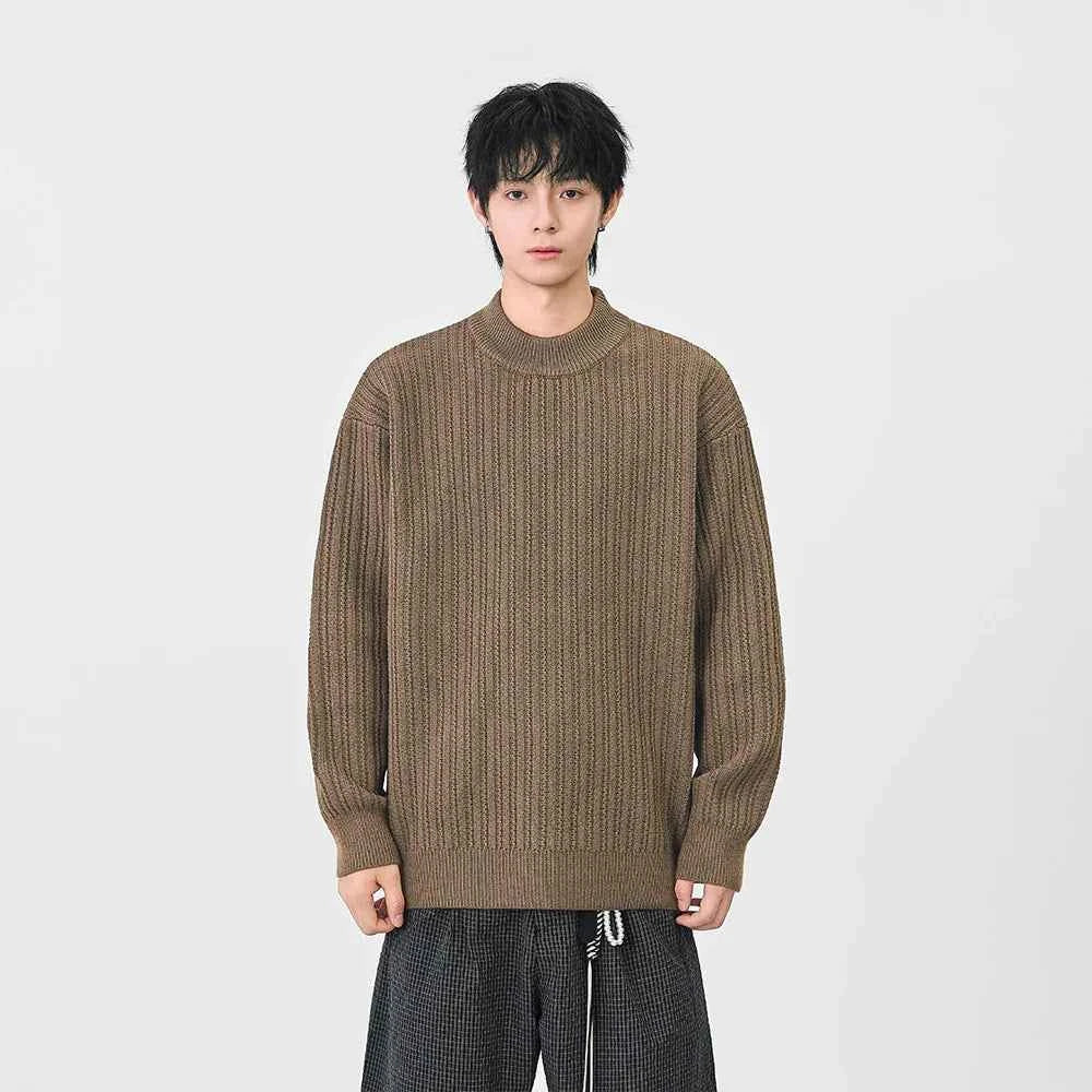 Cozy Ribbed Solid Color Mock Neck Sweater