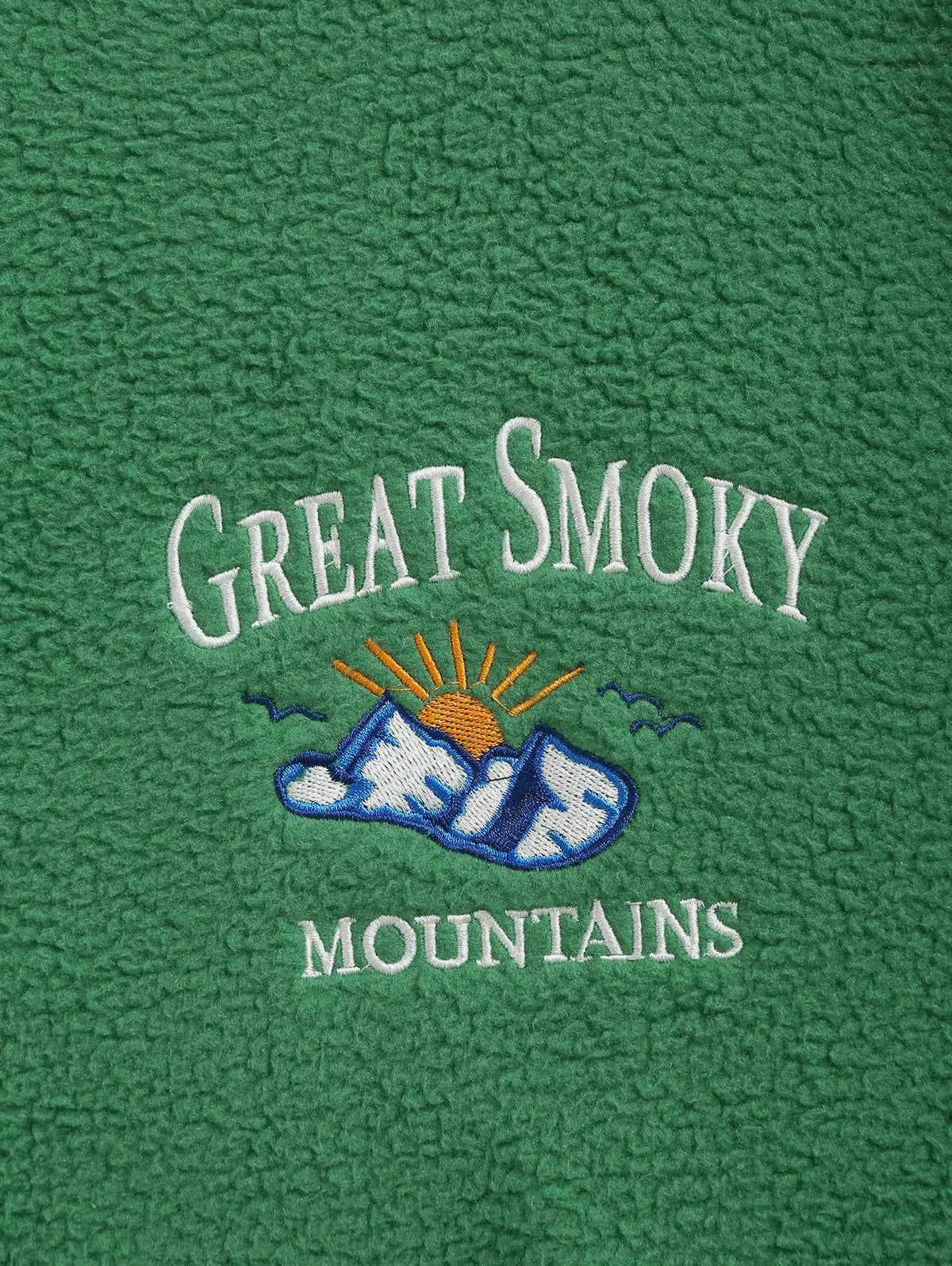 Mountain Sun Embroidered Fluffy Sweatshirt