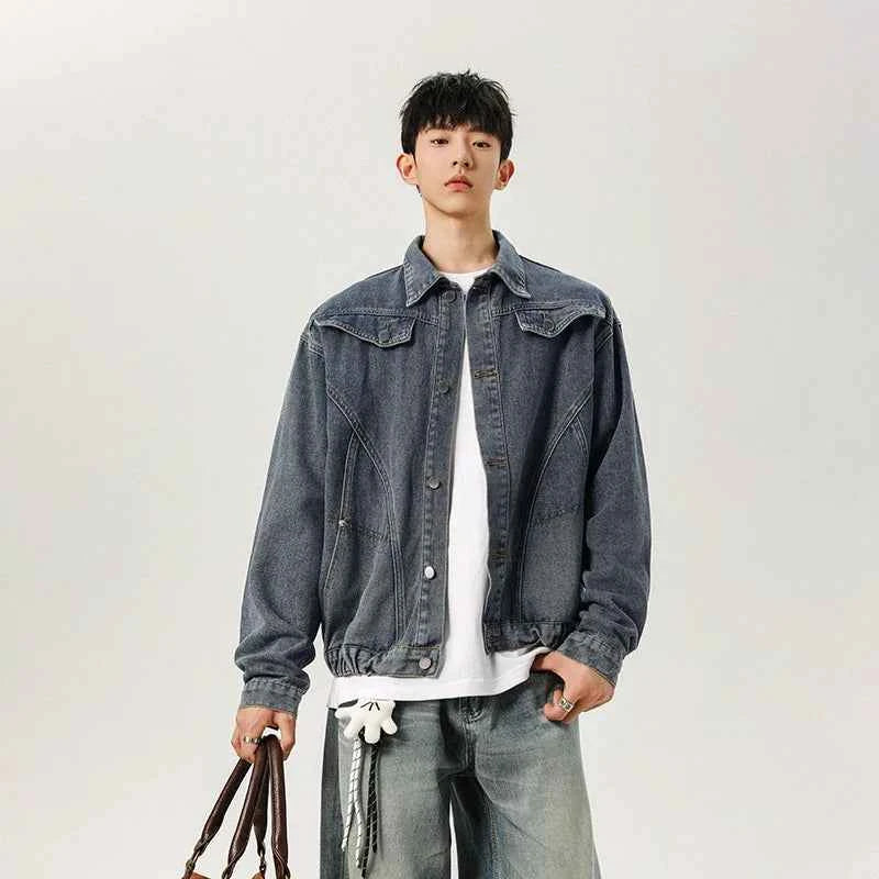 Y2K Korean Style Autumn Washed Denim Jacket
