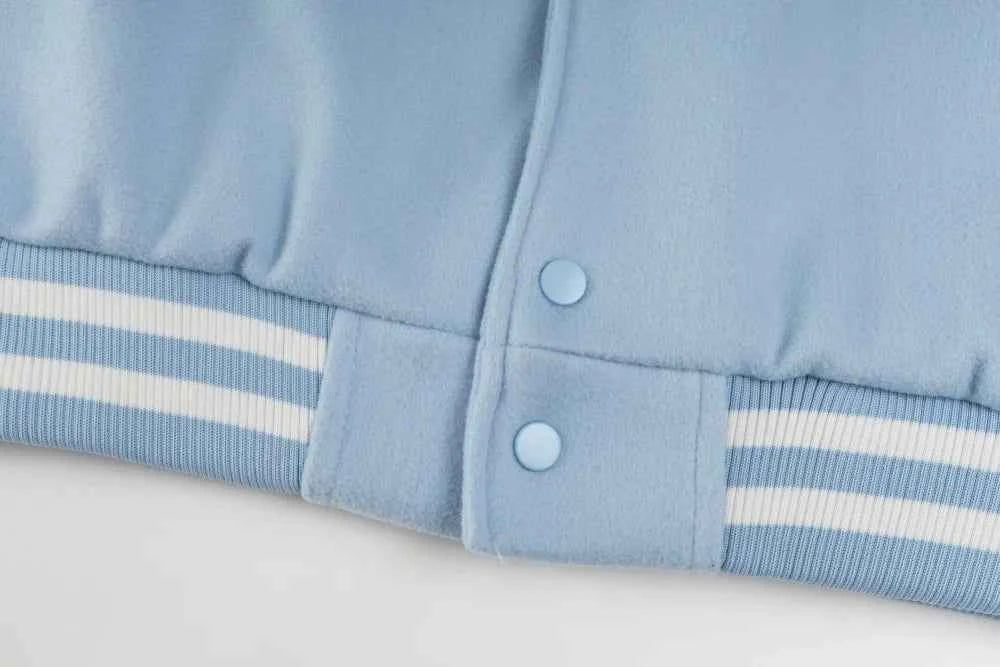 Cartoon Embroidery Single Breasted Baseball Varcity Jacket