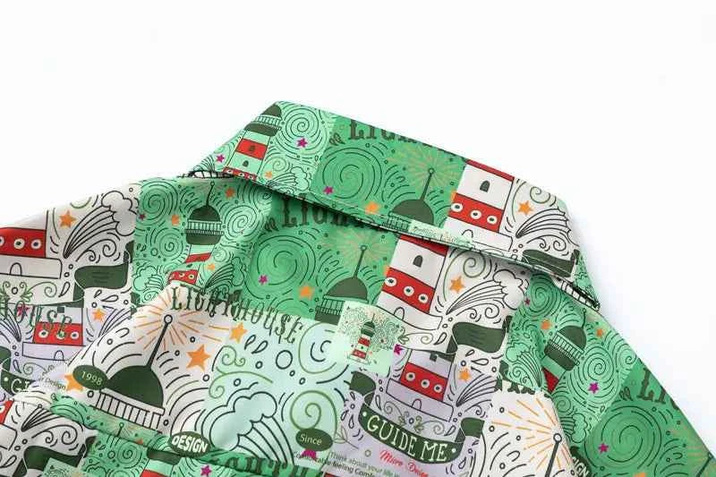 Y2K Trendy Hawaiian Graphic Printed Beach Shirt