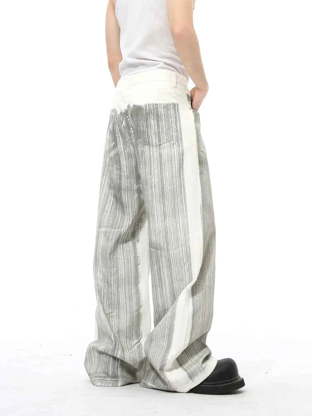High Street Retro Design Dirty Straight Jeans
