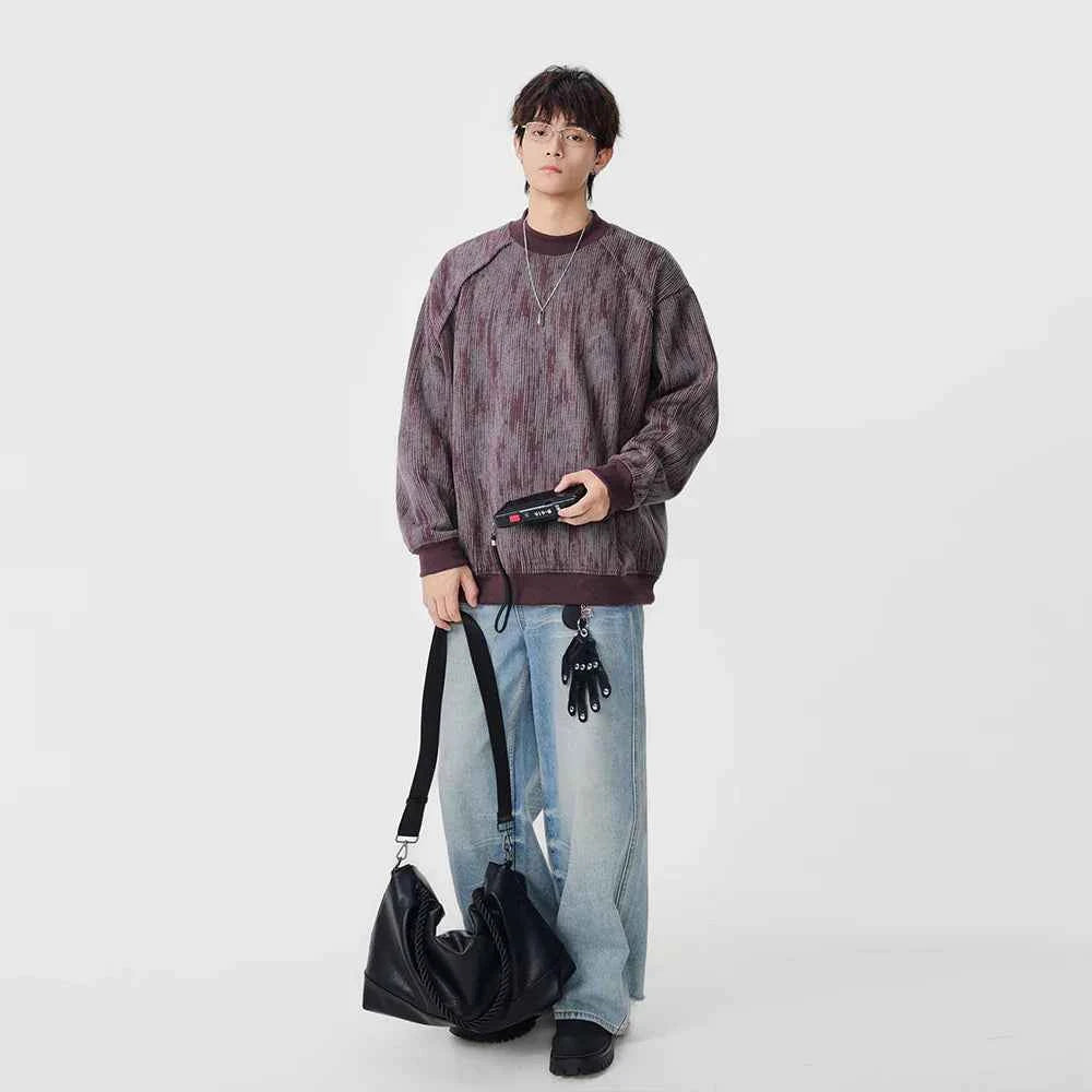 Cozy Textured Raglan Crew Neck Sweatshirt