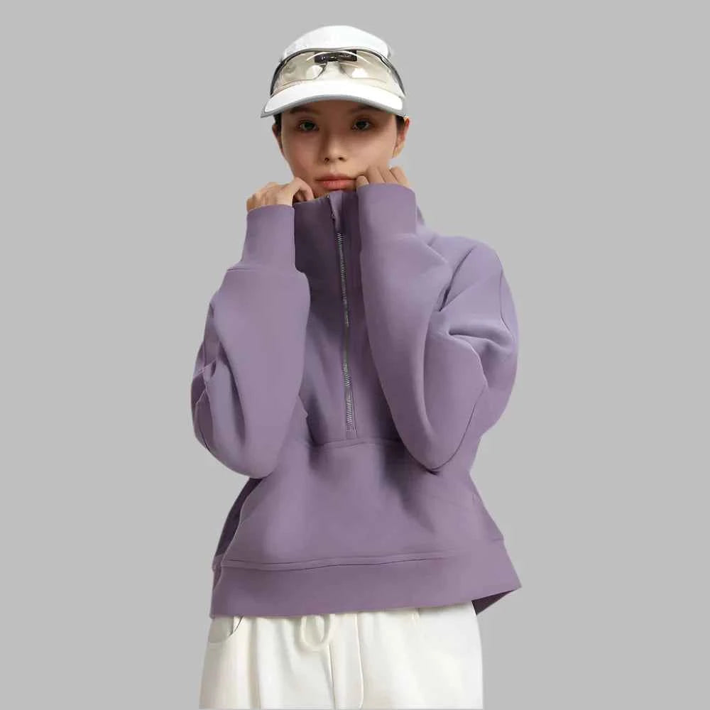 Warm Fleece Half-Zip Sweatshirt
