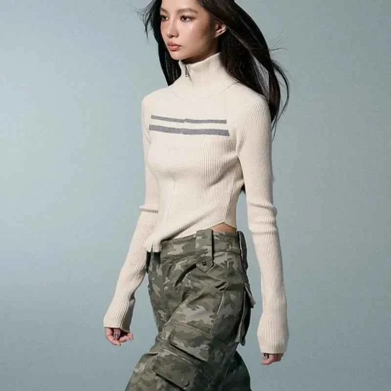 Vintage Grunge Aesthetic Ribbed Sweatshirt