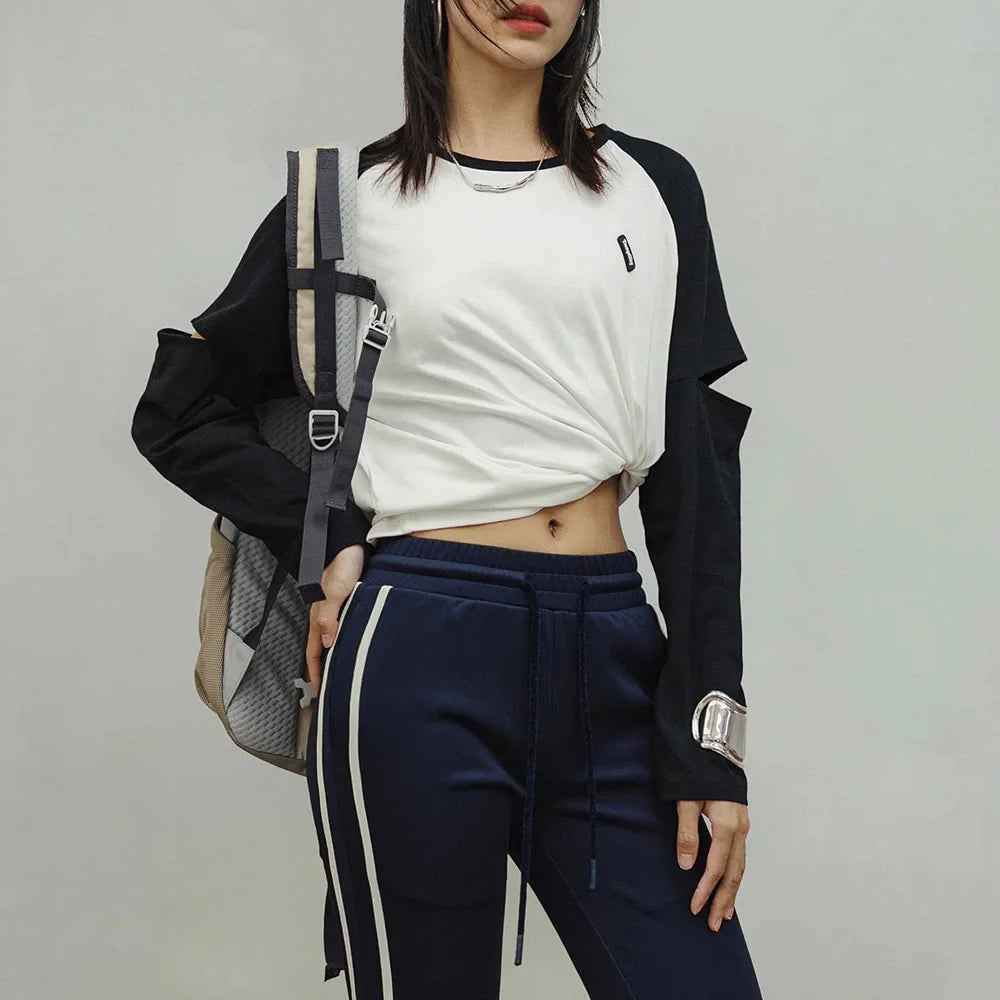 Retro Contrast Long Sleeve T-Shirt