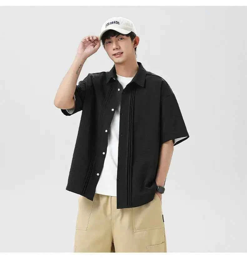 Relaxed Fit Lightweight Button-Up Shirt