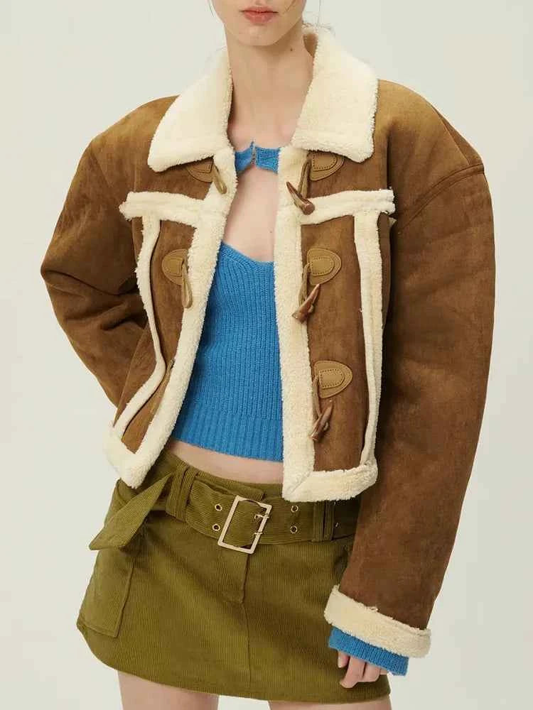 Ladies Retro Suede Leather Jacket