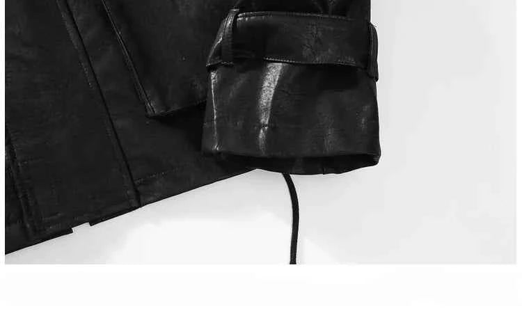 Streetwear High Collar Motorcycle Leather Jacket