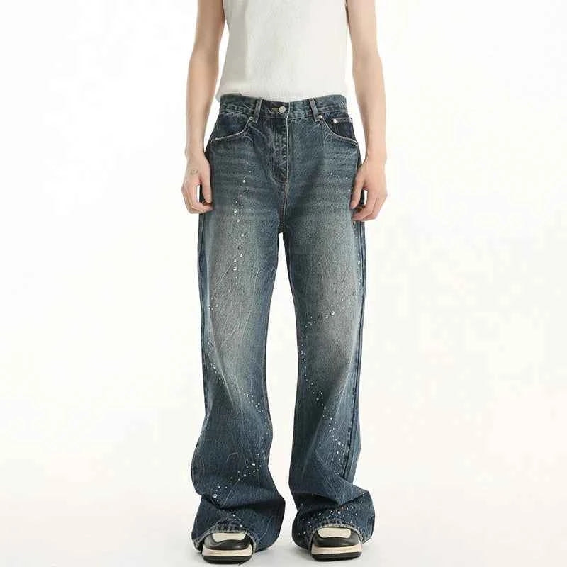 Sequin Patchwork Wornout Burr Edge Jeans