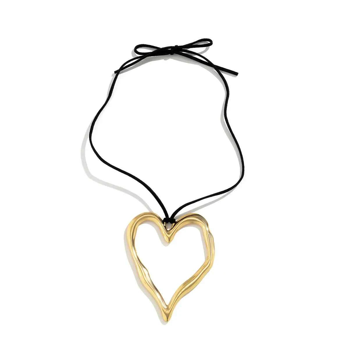 Exaggerated Hollow Love Heart Necklace